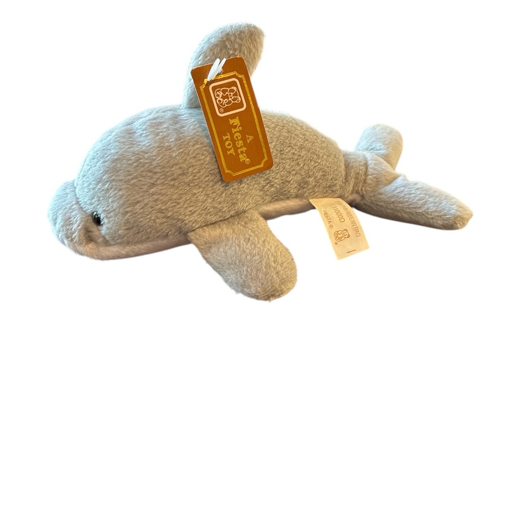 A Fiesta Toy Gray Plush Dolphin 5” Stuffie Stuffed Animal Toy NWT